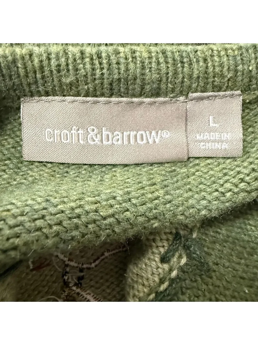 Croft & Barrow‎ Christmas Cardigan Size L Green